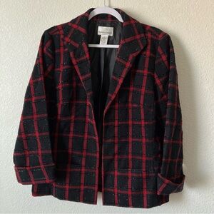 Draper’s & Damon’s Red and black plaid blazer
